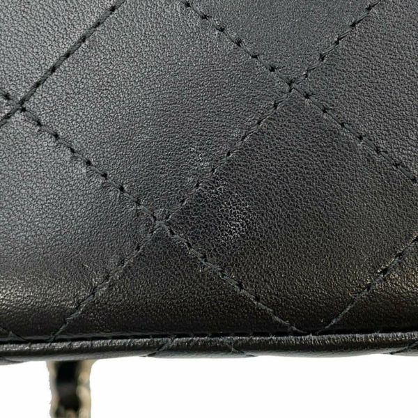 シャネル チェーンショルダーバッグ ココマーク マトラッセ ラムスキン A69900 CHANEL ミニ フラップ 黒