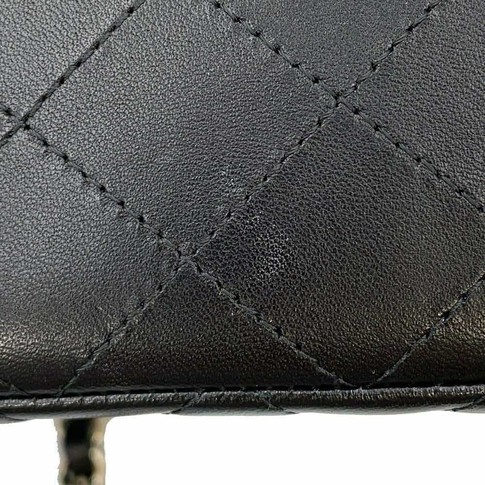 シャネル チェーンショルダーバッグ ココマーク マトラッセ ラムスキン A69900 CHANEL ミニ フラップ 黒