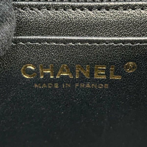 シャネル チェーンショルダーバッグ ココマーク マトラッセ ラムスキン A69900 CHANEL ミニ フラップ 黒