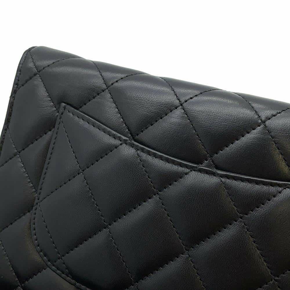 シャネル チェーンウォレット マトラッセ ココマーク ラムスキン キルティング A33814 CHANEL 財布 黒