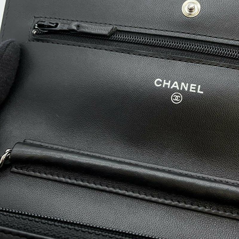 シャネル チェーンウォレット マトラッセ ココマーク ラムスキン キルティング A33814 CHANEL 財布 黒