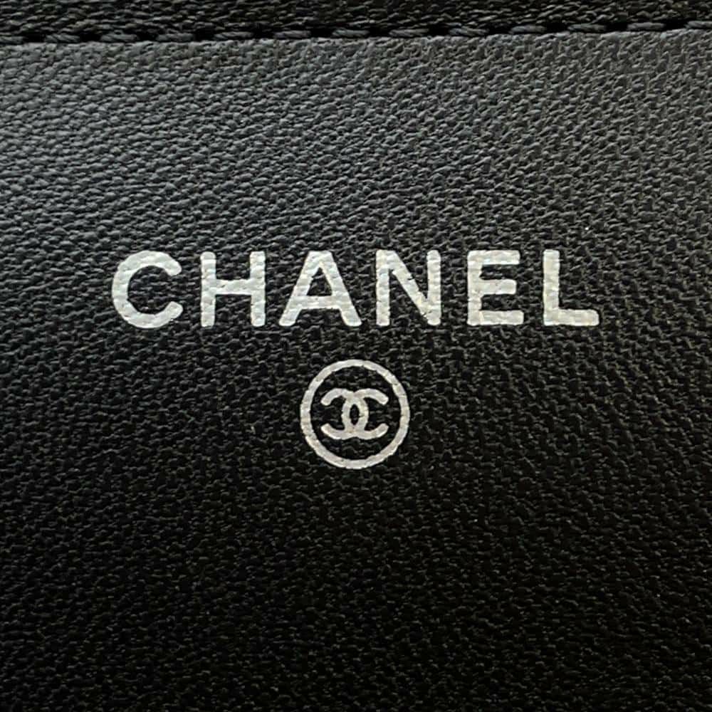 シャネル チェーンウォレット マトラッセ ココマーク ラムスキン キルティング A33814 CHANEL 財布 黒