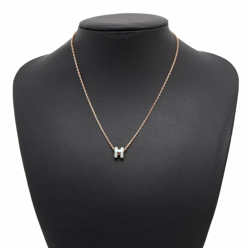 エルメス ネックレス ミニ・ポップアッシュ ペーパーミント/ピンクゴールド金具 HERMES