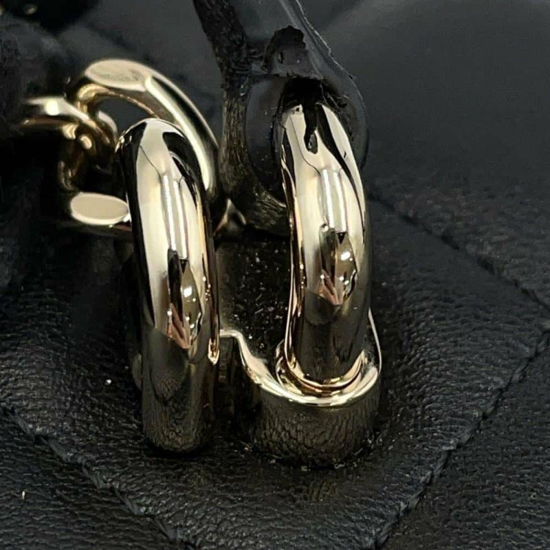 シャネル チェーンショルダーバッグ マトラッセ ココマーク ヴァニティケース ラムスキン AP2199 CHANEL ポーチ 黒