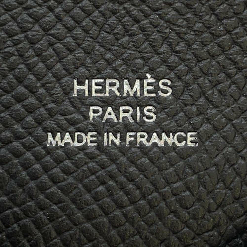 エルメス カードケース カルヴィ ブラック エプソン W刻印 HERMES 名刺入れ 黒