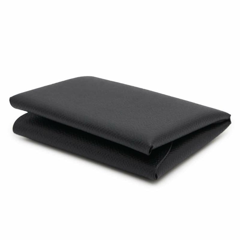 エルメス コインケース カルヴィ デュオ ブラック/シルバー金具 エプソン W刻印 黒