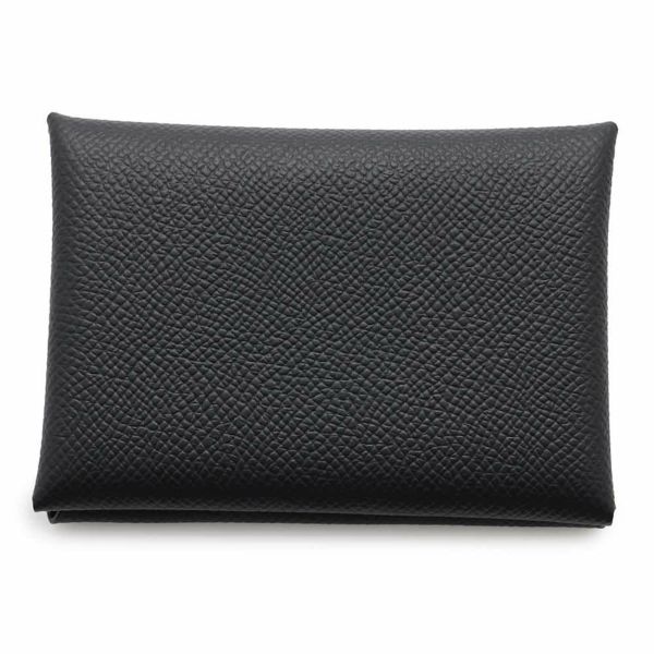 エルメス コインケース カルヴィ デュオ ブラック/シルバー金具 エプソン W刻印 黒
