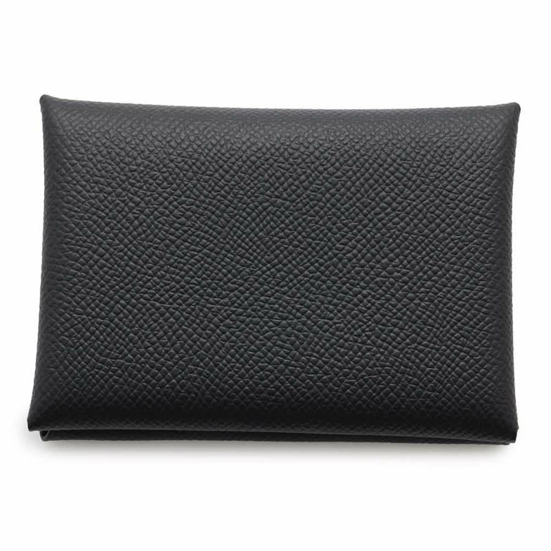 エルメス コインケース カルヴィ デュオ ブラック/シルバー金具 エプソン W刻印 黒
