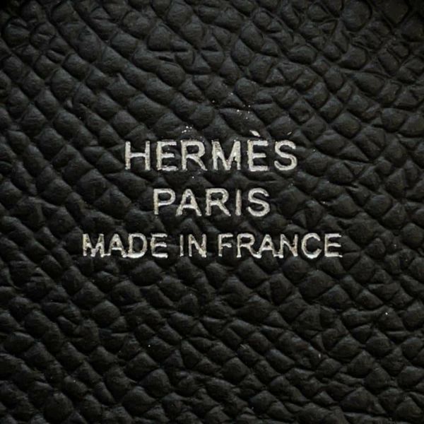 エルメス コインケース カルヴィ デュオ ブラック/シルバー金具 エプソン W刻印 黒