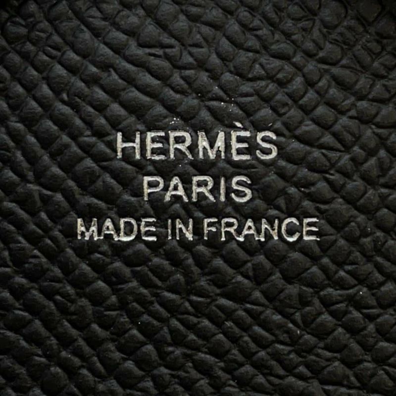 エルメス コインケース カルヴィ デュオ ブラック/シルバー金具 エプソン W刻印 黒