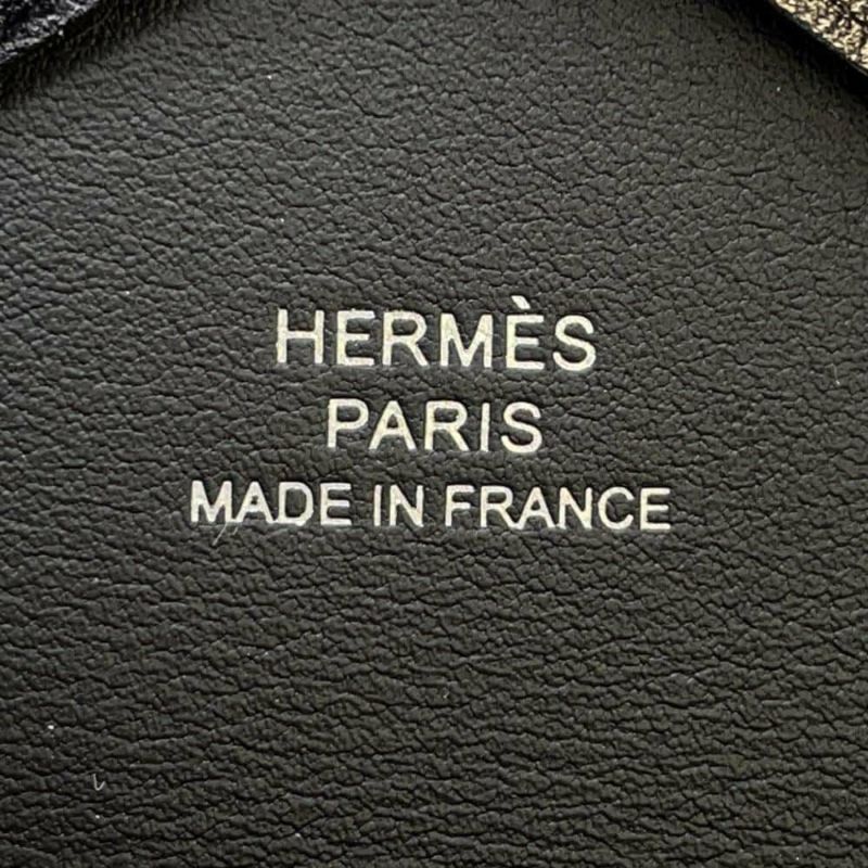 エルメス コインケース カルヴィ デュオ ブラック/シルバー金具 ボックスカーフ W刻印 財布 黒