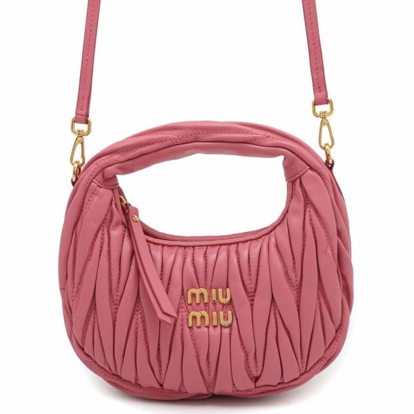 ミュウミュウ ハンドバッグ ワンダー マテラッセ ホーボーバッグ ミニ レザー 5BP078 MIUMIU 2wayショルダーバッグ