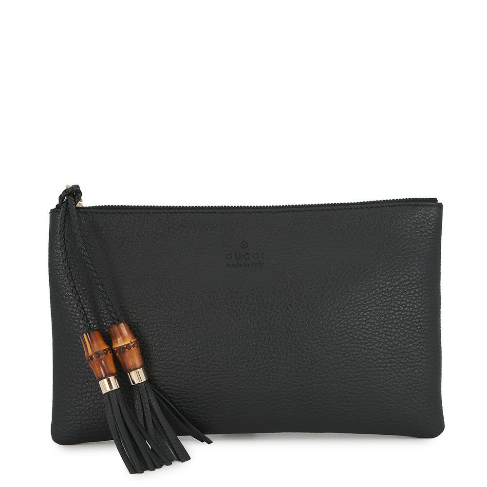 グッチ クラッチバッグ レザー バンブー タッセル ポーチ 376854 GUCCI バッグ セカンドバッグ ミニバッグ 黒 アウトレット品