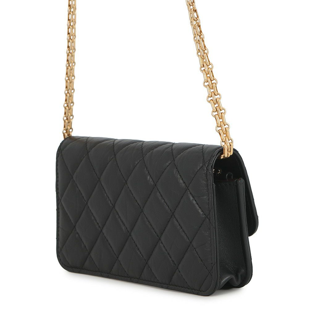 シャネル チェーンウォレット マトラッセ 2.55 ココマーク エイジドカーフレザー AP3169 CHANEL 黒