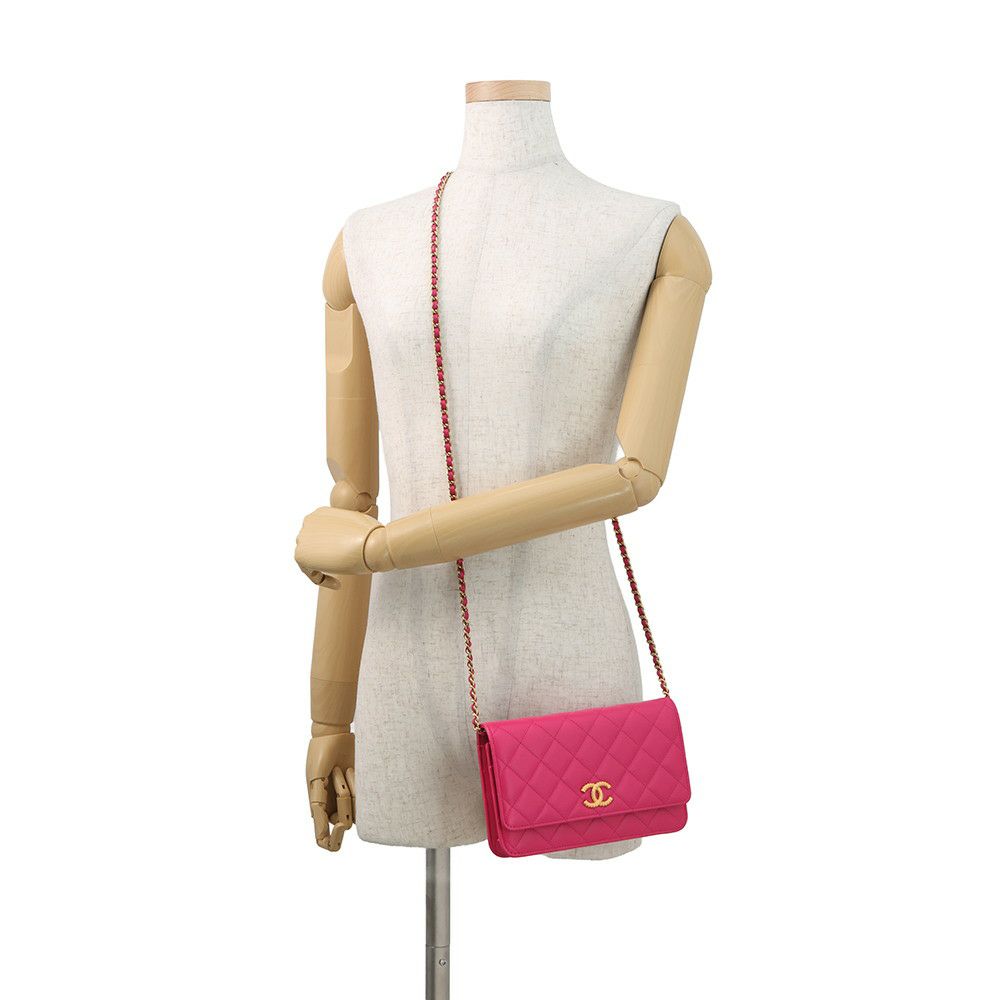 シャネル チェーンウォレット マトラッセ ココマーク ラムスキン AP3405 CHANEL 財布