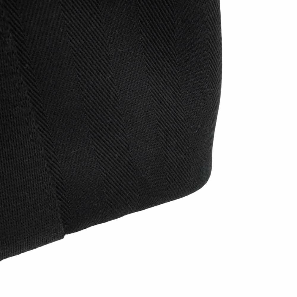 エルメス ハンドバッグ ヴァルパライソ ブラック/シルバー金具 トワルシェブロン/レザー □J刻印 黒