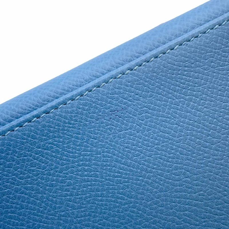 エルメス ハンドバッグ ケリー25 外縫い アズール/シルバー金具 エプソン C刻印 HERMES 2wayショルダー