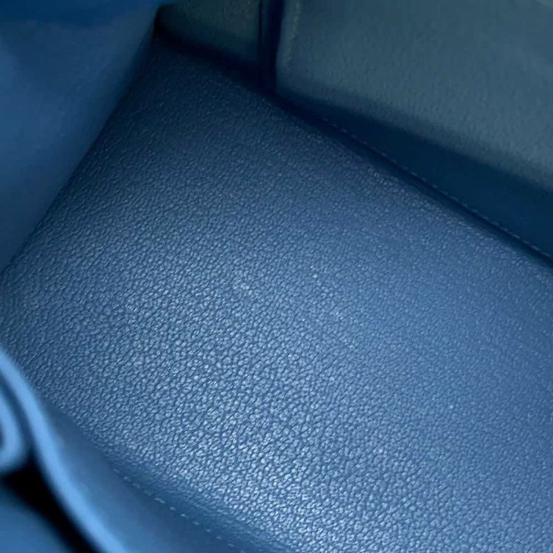 エルメス ハンドバッグ ケリー25 外縫い アズール/シルバー金具 エプソン C刻印 HERMES 2wayショルダー