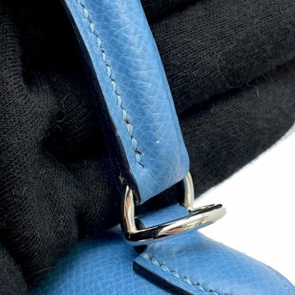 エルメス ハンドバッグ ケリー25 外縫い アズール/シルバー金具 エプソン C刻印 HERMES 2wayショルダー