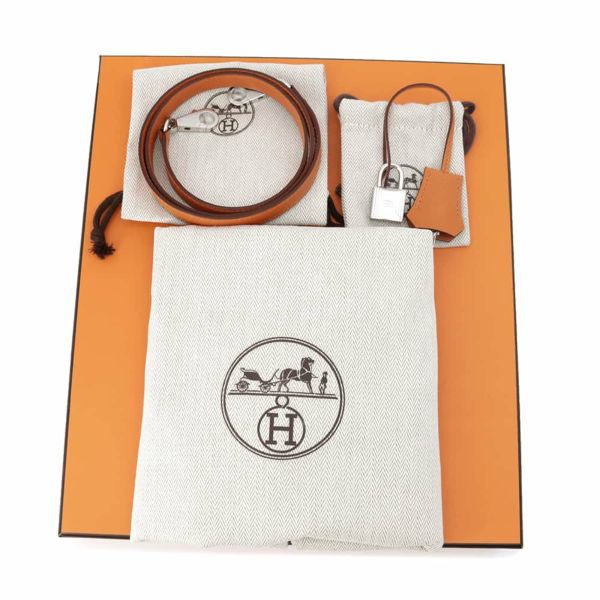 エルメス ハンドバッグ ケリー25 外縫い オレンジ/シルバー金具 エプソン W刻印 HERMES 2wayショルダー