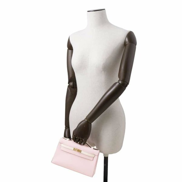 エルメス ハンドバッグ ポシェットケリー ローズサクラ/クレ/ゴールド金具 スイフト W刻印 SPO