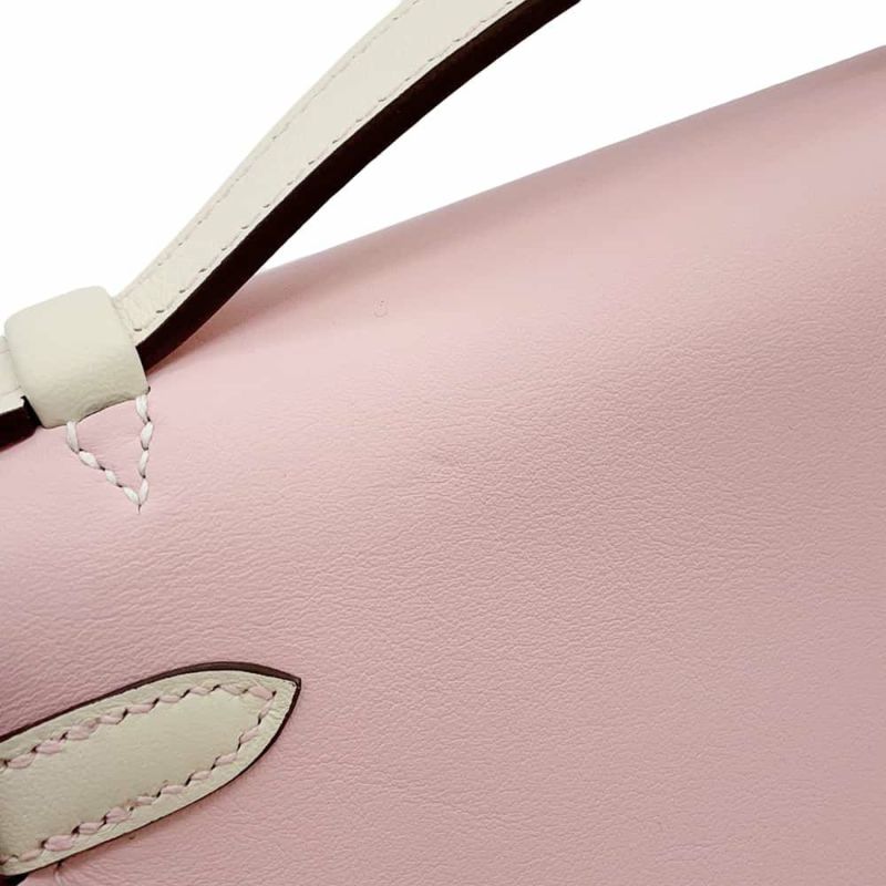 エルメス ハンドバッグ ポシェットケリー ローズサクラ/クレ/ゴールド金具 スイフト W刻印 SPO