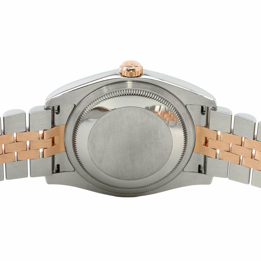 ロレックス デイトジャスト SS/K18PG ランダムシリアル ルーレット 116231 ROLEX 腕時計 白文字盤 ローマン