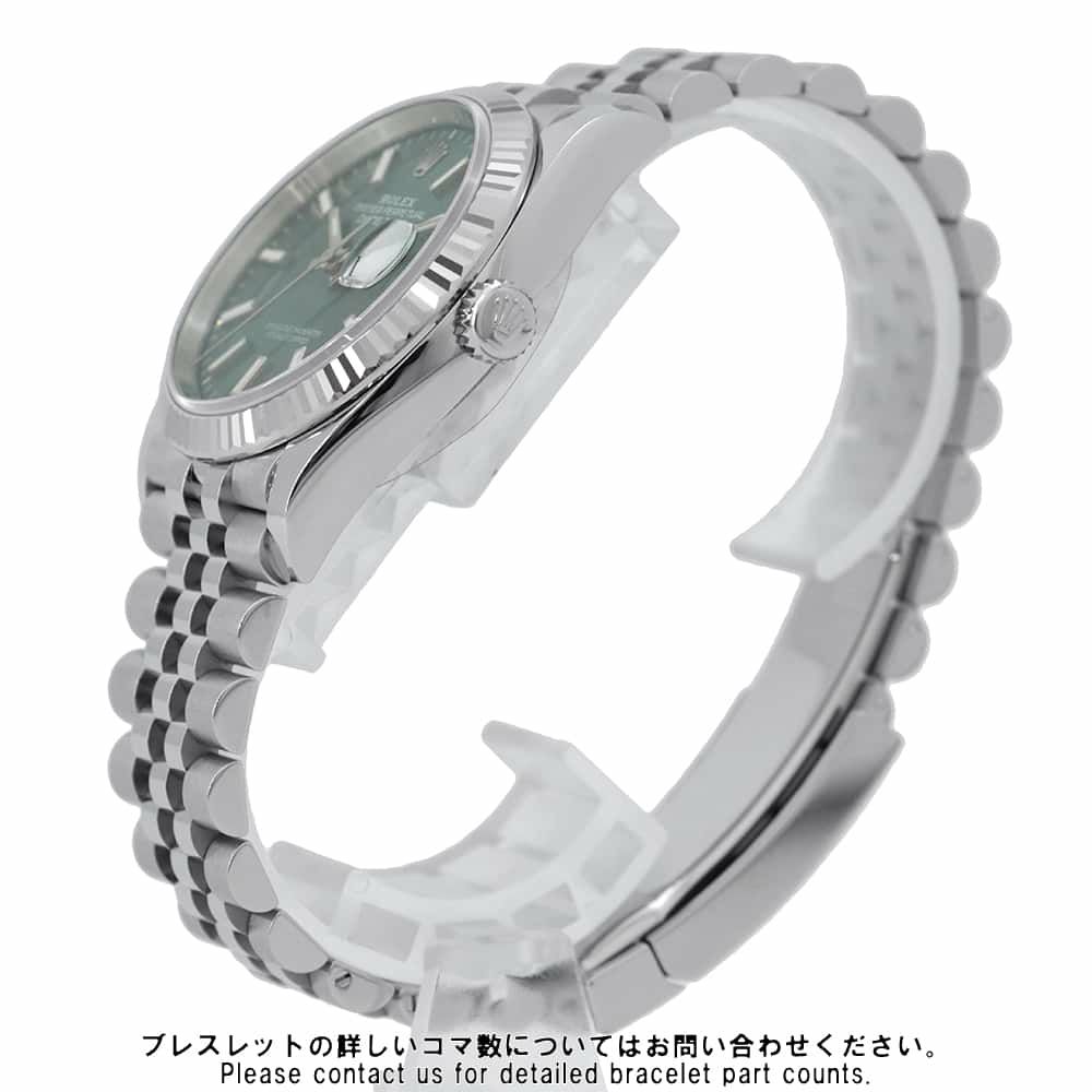 ロレックス デイトジャスト36 SS/K18WG ランダムシリアル ルーレット 126234 ROLEX 腕時計 ミントグリーン文字盤