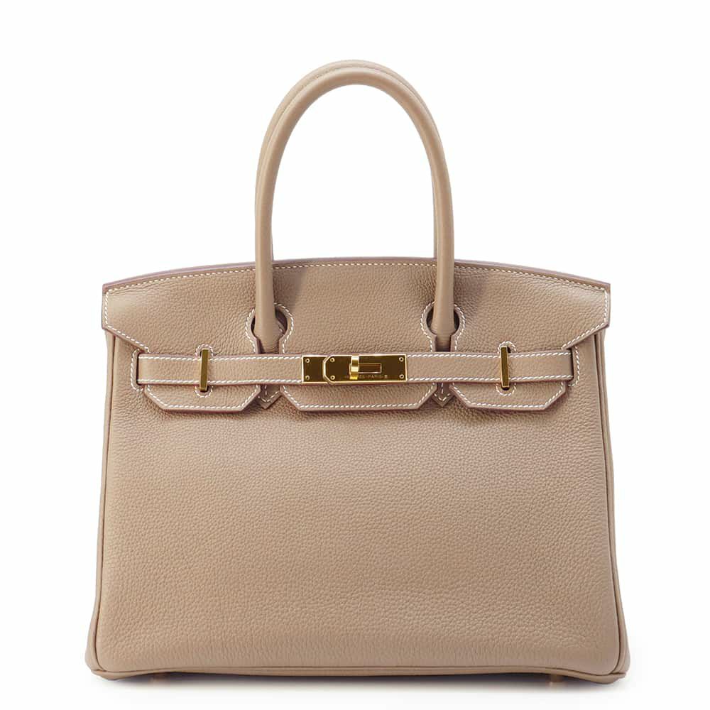 エルメス バーキン30 エトゥープ/ゴールド金具 トゴ B刻印 HERMES Birkin ハンドバッグ