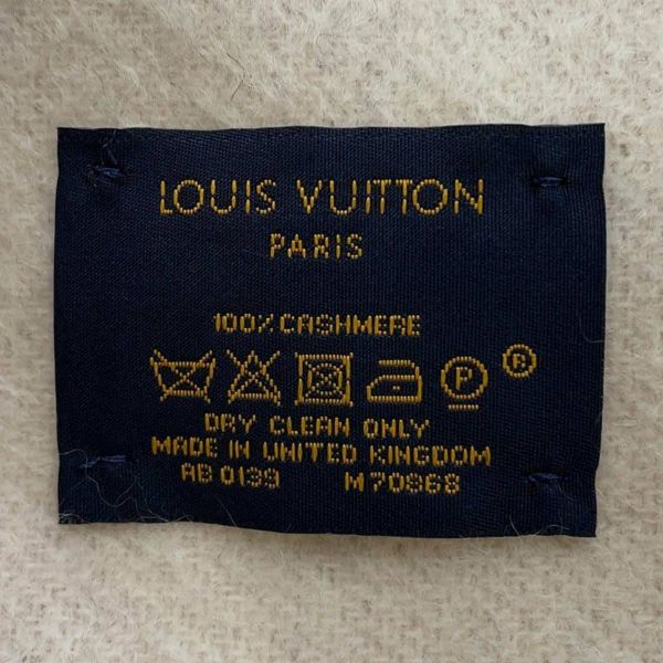 ルイヴィトン マフラー エシャルプ・レイキャビック グラディエント カシミヤ M70868 LOUIS VUITTON 白