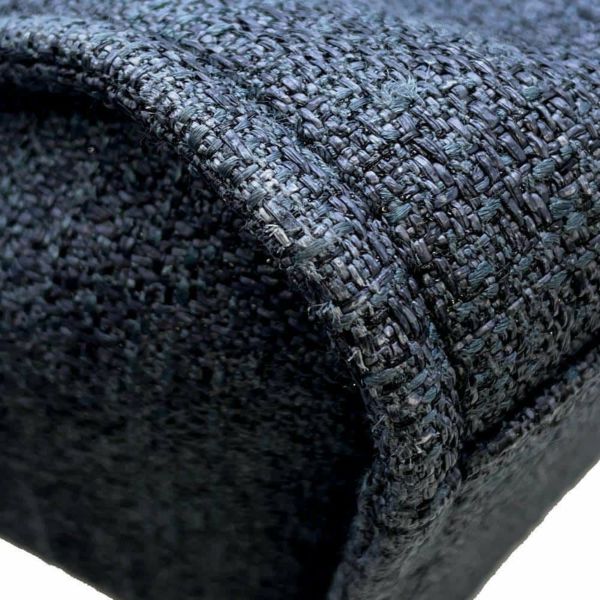 シャネル トートバッグ ドーヴィル ココマーク A66941 ストロー レザー CHANEL 2wayショルダーバッグ 黒