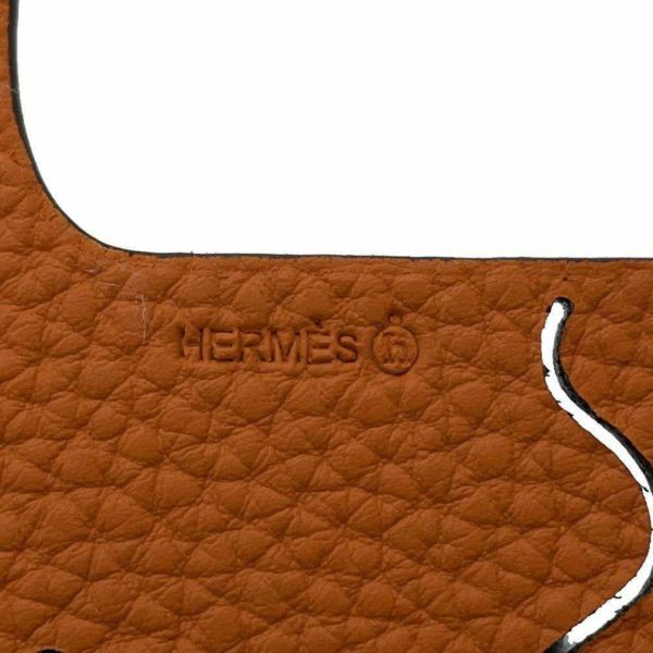 エルメス バッグチャーム プティアッシュ ジンジャーブレッドマン エトゥ―プ/オレンジ エプソン/トゴ HERMES チャーム