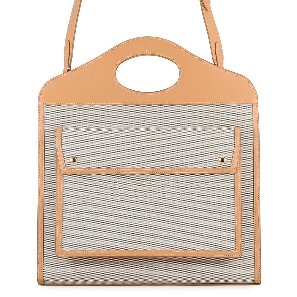 バーバリー ハンドバッグ ミディアム ポケットバッグ キャンバス レザー 8039070 BURBERRY 2way