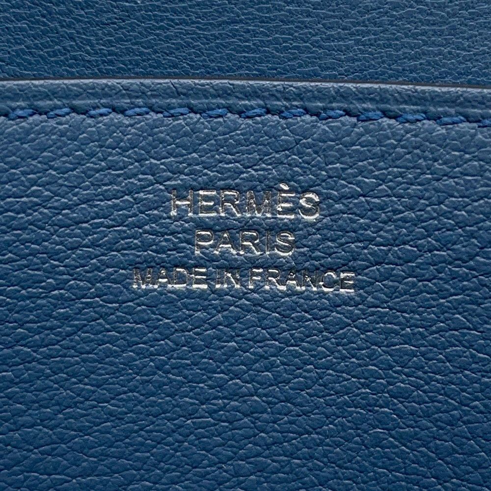 エルメス 長財布 ドゴンロング ブルーアガット/シルバー金具 スイフト C刻印 HERMES 財布
