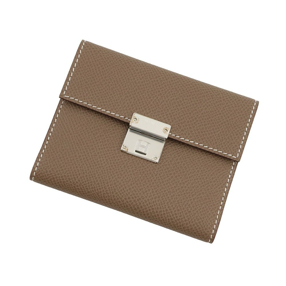 エルメス カードケース クリック ミニ エトゥープ/シルバー金具 エプソン C刻印 HERMES 財布
