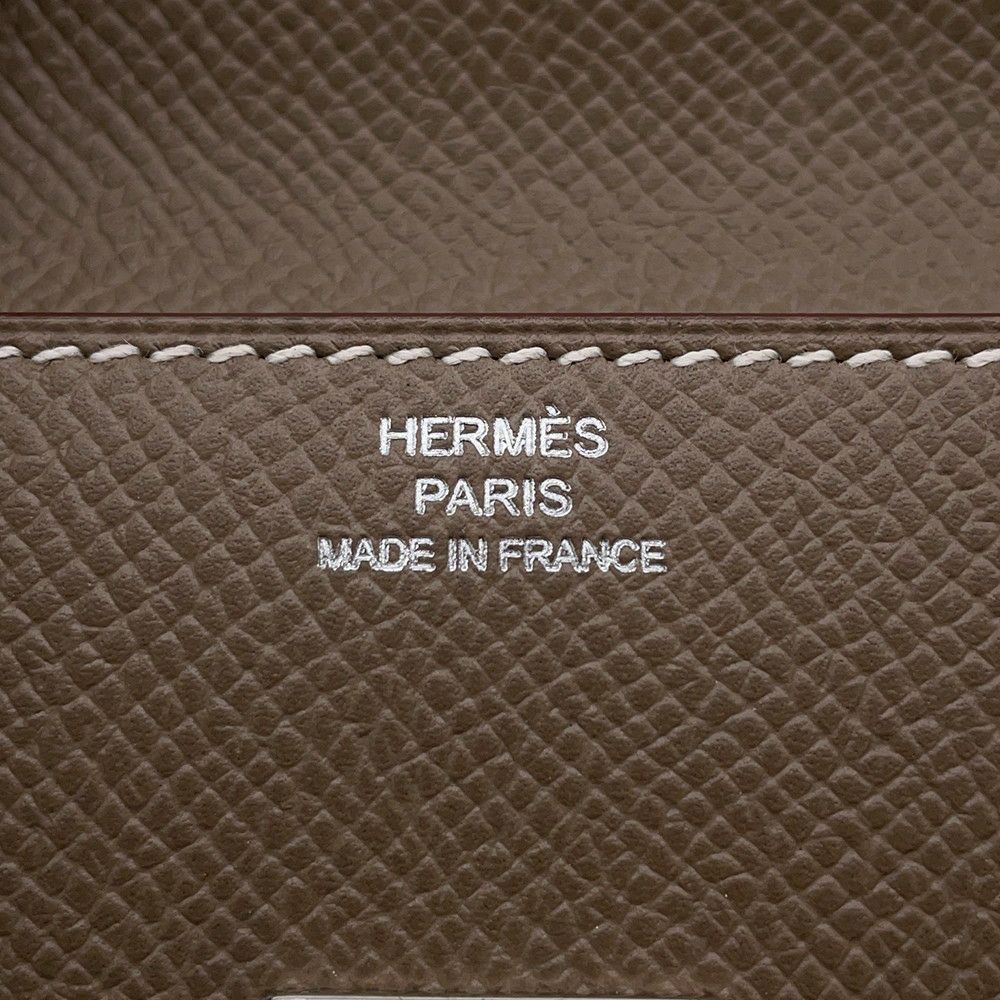 エルメス カードケース クリック ミニ エトゥープ/シルバー金具 エプソン C刻印 HERMES 財布