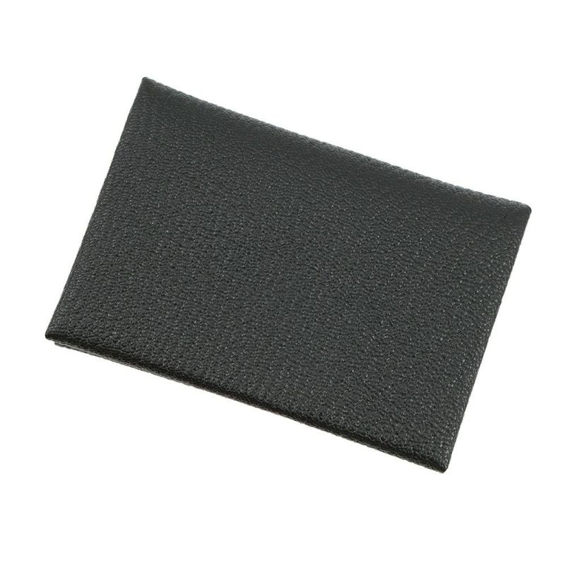 エルメス コインケース カルヴィ デュオ ブラック/シルバー金具 シェブルミゾル Z刻印 財布 黒