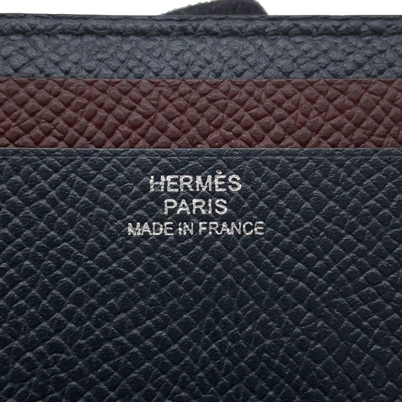 エルメス カードケース シティ 4CC ブルーインディゴ/ルージュセリエ エプソン C刻印 HERMES パスケース