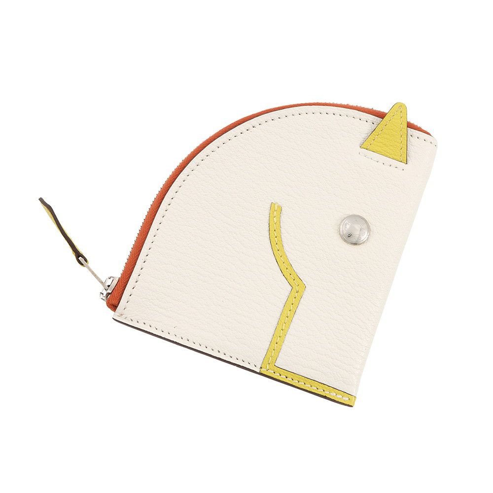 エルメス コインケース パドック ウォレット ナタ/ジョーヌシトロン/シルバー金具 シェブルミゾル Y刻印 財布 シェーブル