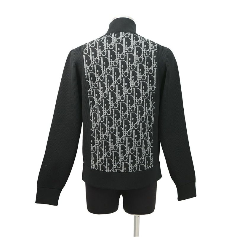クリスチャン・ディオール ジャケット オブリーク ニット テクニカル ジップアップジャケット メンズサイズL 113M421AT195 黒