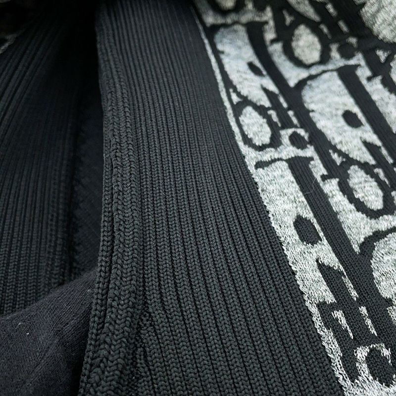 クリスチャン・ディオール ジャケット オブリーク ニット テクニカル ジップアップジャケット メンズサイズL 113M421AT195 黒