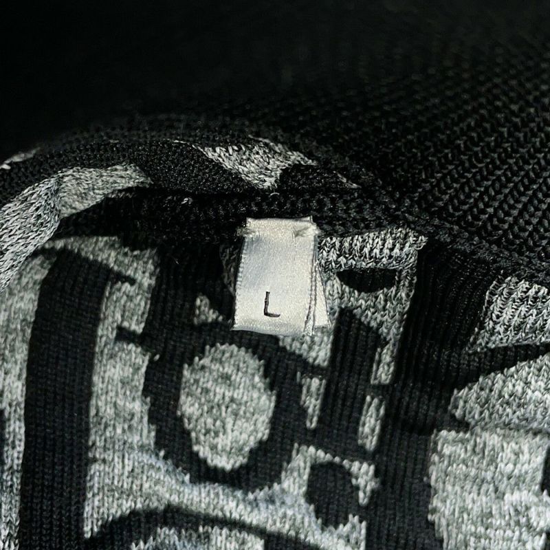 クリスチャン・ディオール ジャケット オブリーク ニット テクニカル ジップアップジャケット メンズサイズL 113M421AT195 黒