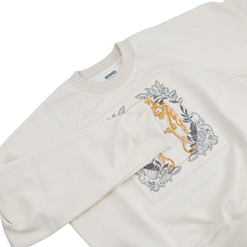 エルメス スウェット ラグランスリーブスウェット デッラ・カヴァッレリア レディースサイズ38 HERMES トップス 刺繍