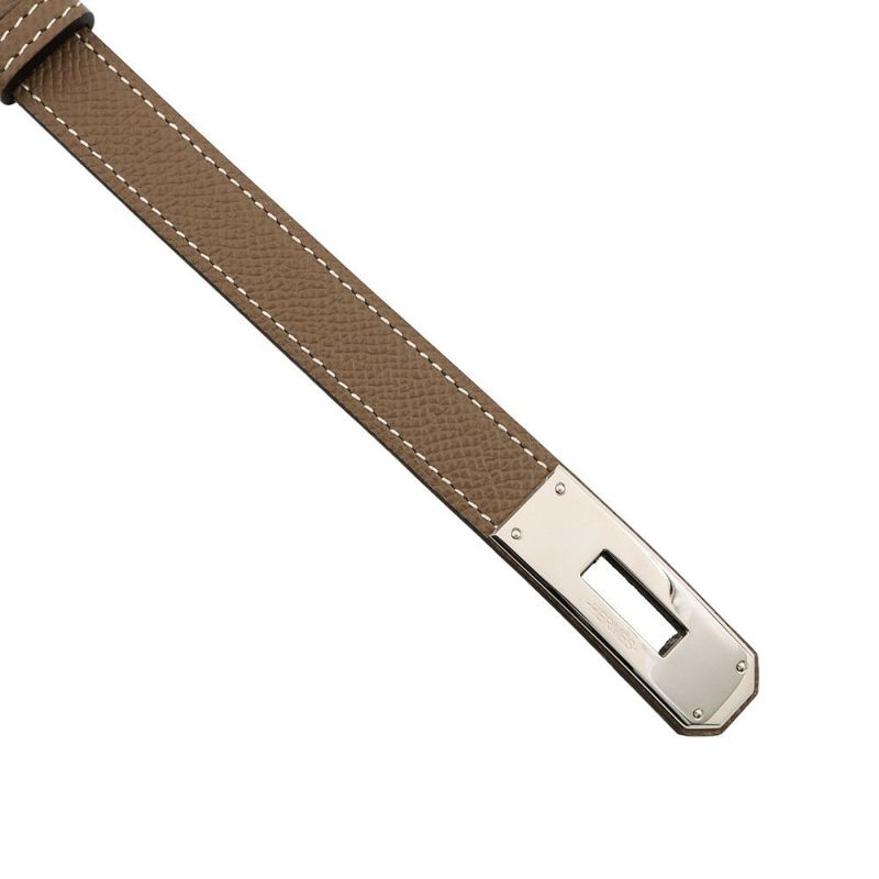 エルメス ケリーベルト エトゥープ/シルバー金具 エプソン U刻印 HERMES べルト