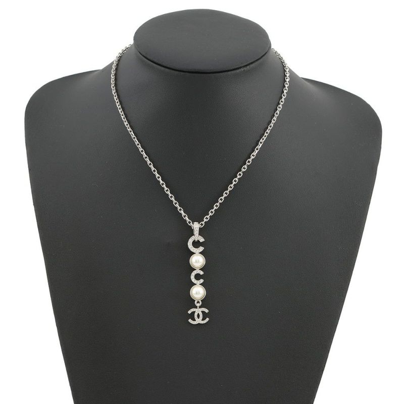 シャネル ネックレス ココマーク フェイクパール ラインストーン I25S ABF722 CHANEL アクセサリー