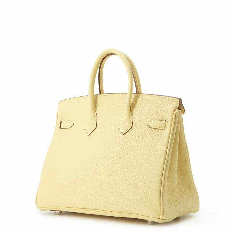 エルメス バーキン25 ジョーヌプッサン/シルバー金具 トゴ W刻印 HERMES Birkin ハンドバッグ