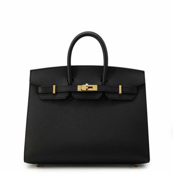 エルメス バーキン25 セリエ ブラック/ゴールド金具 エプソン W刻印 HERMES Birkin ハンドバッグ 黒