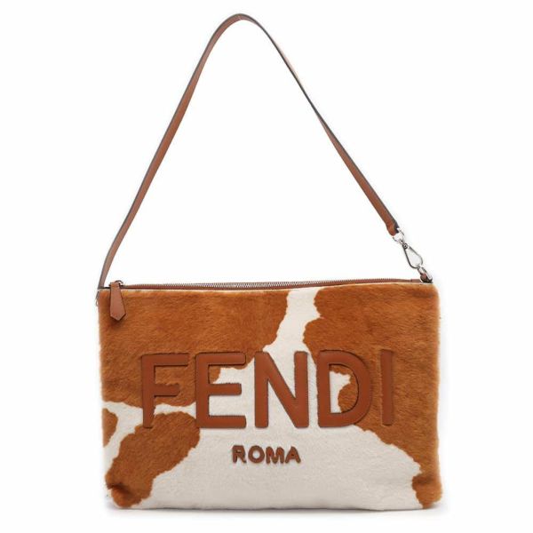 フェンディ ショルダーバッグ パソコンケース シグネチャー ポーチ ハラコ 7N0136 FENDI