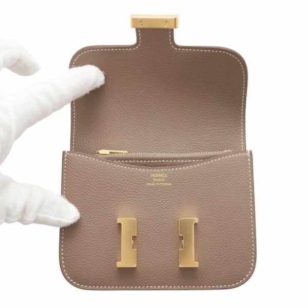 エルメス 財布 コンスタンス スリム エトゥープ/ゴールド金具 エバーカラー W刻印 HERMES 財布