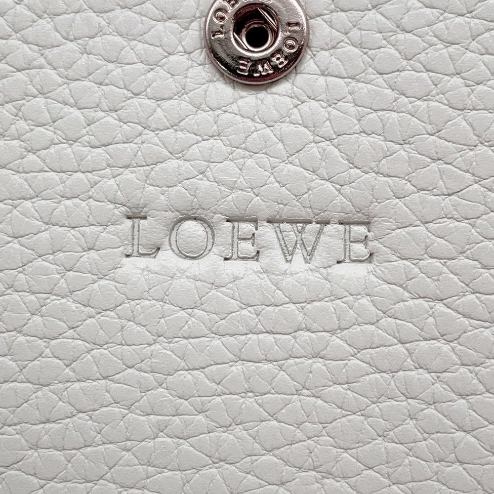 ロエベ ポーチ ロゴ レザー  LOEWE 小物入れ 白